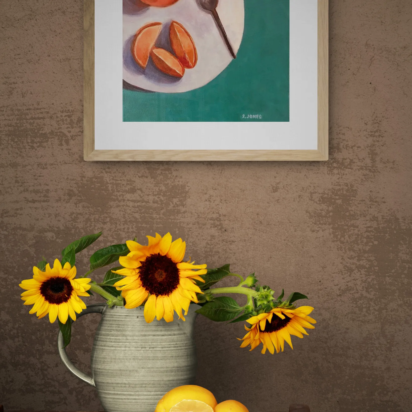 Rustic_bench_with_sunflowers_in_jug